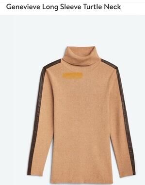 Lauren Ralph Lauren Genevieve Long Sleeve Turtle Neck Size 2X Tan Brown Leather
